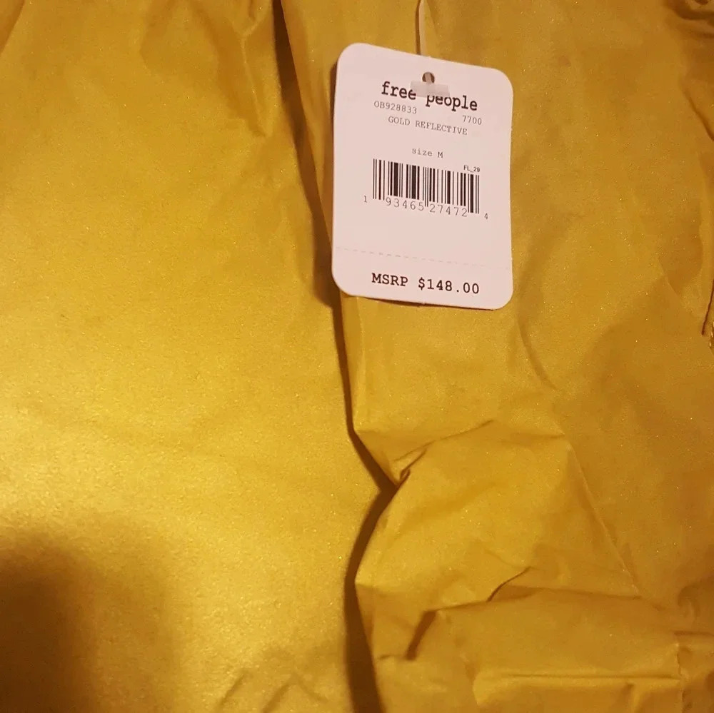 Free People movement reflective gold jacket Medium - Picture 5 of 11